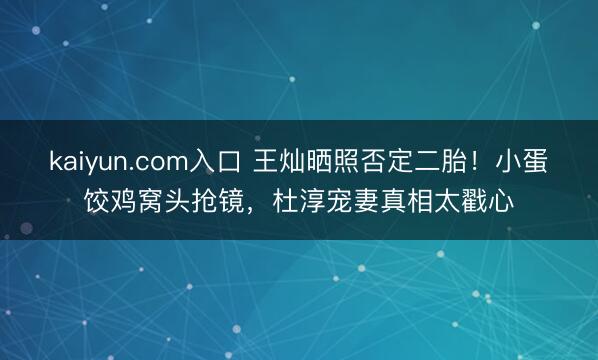 kaiyun.com入口 王灿晒照否定二胎！小蛋饺鸡窝头抢镜，杜淳宠妻真相太戳心