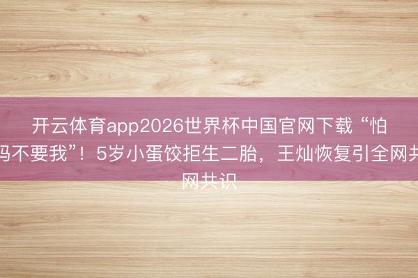 开云体育app2026世界杯中国官网下载 “怕姆妈不要我”！5岁小蛋饺拒生二胎，王灿恢复引全网共识