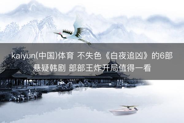 kaiyun(中国)体育 不失色《白夜追凶》的6部悬疑韩剧 部部王炸开局值得一看
