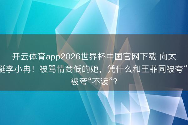 开云体育app2026世界杯中国官网下载 向太9字力挺李小冉！被骂情商低的她，凭什么和王菲同被夸“不装”？