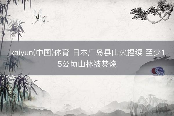 kaiyun(中国)体育 日本广岛县山火捏续 至少15公顷山林被焚烧